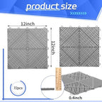 Barydat 72 Pcs 12x12 Garage Floor Tiles Interlocking Drainage - Image 2