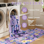 DUKINO 4x6 Area Rug, Non Slip Floral Washable Rug - Image 6