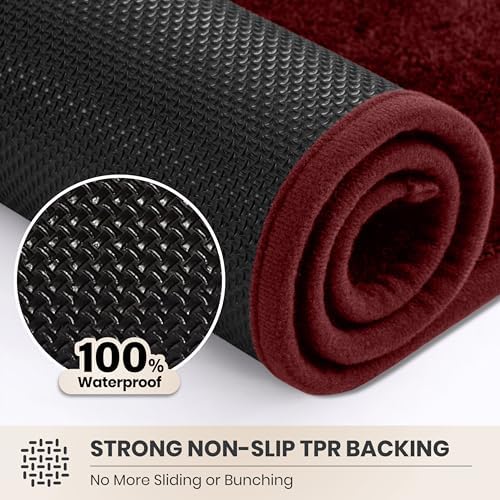 PURRUGS Hallway Runner Rug, Burgundy Red - Image 5