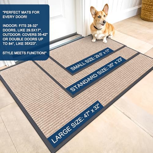 OLANLY 2-Pack Front Door Mats 71x47, Waterproof Heavy-Duty Doormats - Image 2