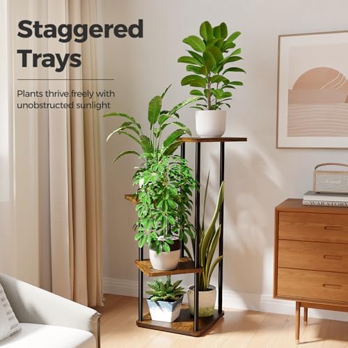 Bamworld Small Plant Stand Corner Plant Shelf - Image 2