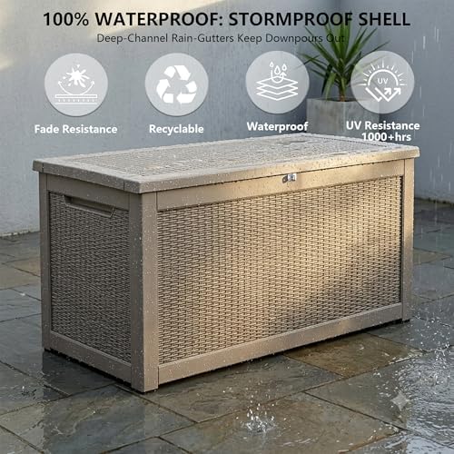 Outdoor Storage Box, 320 Gallon Waterproof Deck Box - Image 5