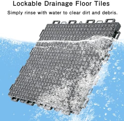 16 PCS Modular Interlocking Cushion Drainage Floor Tiles 10" x10 - Image 5