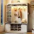 HOOBRO Hall Tree with Bench, LED Farmhouse Hall Tree with Shoe Storage by HOOBRO