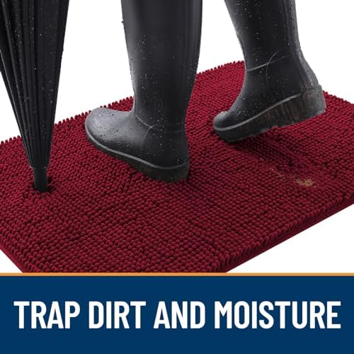 OLANLY Dog Door Mat for Muddy Paws 48x30, Super Absorbent Chenille Mud Mat - Image 2