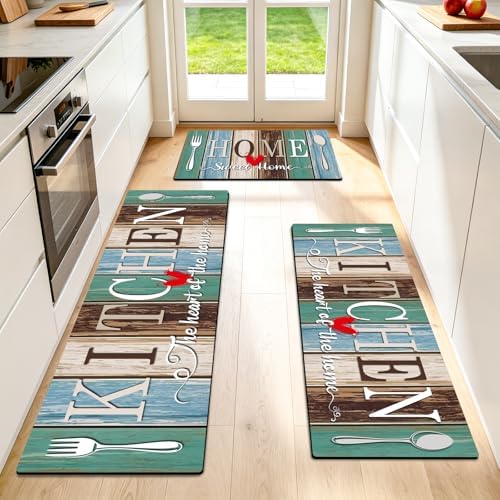 Kitchen Rugs Set 3 Piece, Non Slip Kitchen Mat by Elevateyourspacewithstorageoptions