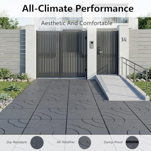 44 Pack Interlocking Deck Tiles, Easy Snap All-Weather Outdoor Deck Tiles - Image 4
