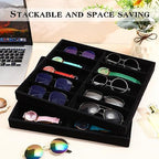 Batiyeer 2pcs Sunglasses Organizer Storage Tray Black 2 Pcs - Image 6