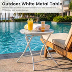 TeoKJ Folding Outdoor Side Tables, HDPS Small Patio Table - Image 3