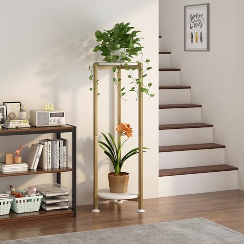 2 Tier Plant Stand Indoor Corner Tall Round Shape Plant Shelf - Image 3