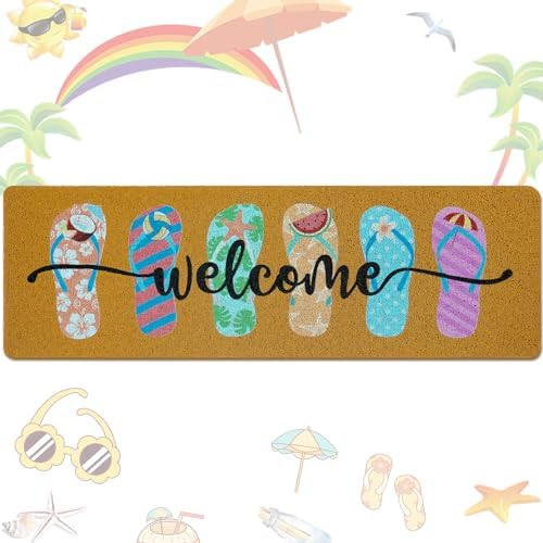 Long Doormat 48x 16 inch Front Door Mat Summer Flip Flops Doormat Door Mat by Tangren
