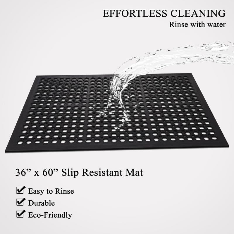 A1 Home Collections Anti Fatigue Mat, 0.6" Thick Heavy Duty Rubber Floor Mat - Image 4
