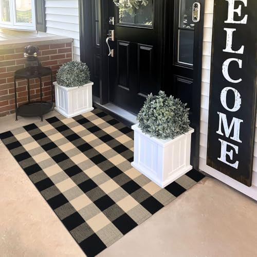 KILOCOCO Buffalo Plaid Checkered Rug 3x5 ft Front Door Rug by Kilococo