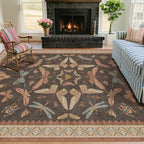 5x8 Brown Rugs for Living Room, Soft Boho Rugs for Bedroom, Non Slip Dining by HazoHaus