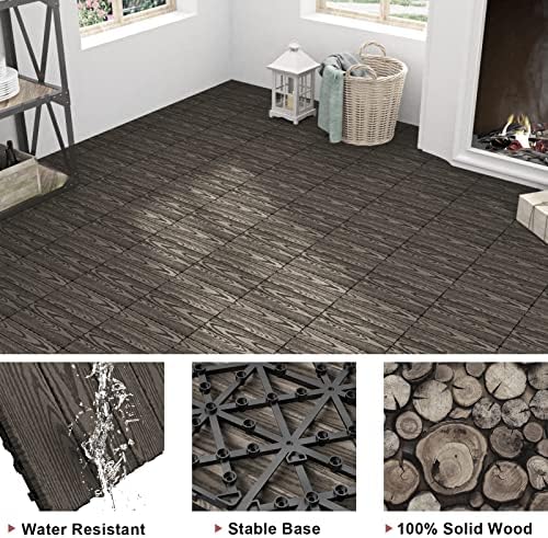 VANCASTLE 9PCS Wood Plastic Composite Interlocking Deck Tiles 11.8"x11.8" - Image 4