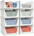 caktraie 8 Pack Stackable Closet Storage Basket by shoeboxesanddeskorganizers
