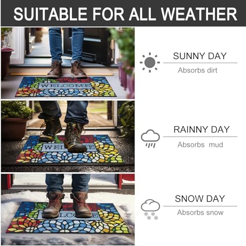 CHICHIC Colorful Welcome Mat, 18x 30 Inch Front Doormat - Image 6