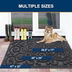 Smiry Front Door Mat Outside Entrance, Low Profile Rubber Doormat - Image 2