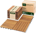 Acacia Interlocking Deck Tiles, 6 Slats, Honey Oak by VICTORYRELAX