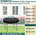 SUNICO Outdoor Table Covers Waterproof Round 48" Dia - Image 2