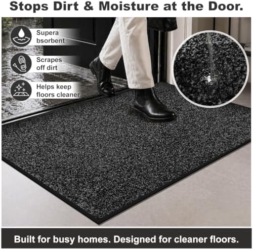 Mibao Super Absorbent Front Door Mat, Non-Slip Washable Indoor Doormats - Image 3
