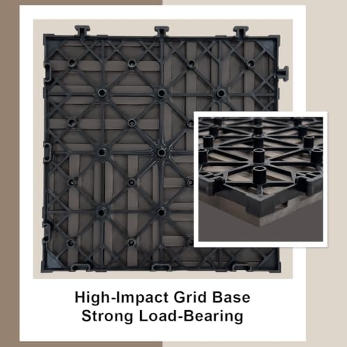 JJWOOD Interlocking Deck Tiles, Co-Extruded Wood-Look Outdoor Floor Tiles - Image 6