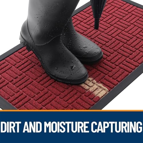 OLANLY Front Door Mat Outside Entrance 35x23, Heavy-Duty Rubber Doormat - Image 2