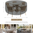 SheeChung Patio Furniture Cover 94"Dia x 28"H, Waterproof 600D Polyester - Image 2