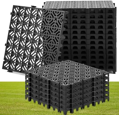 20 Pcs Ground Protection Mats, Interlocking Black 15.7 x 15.7 in by Wesnoy