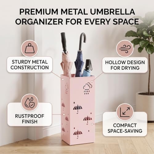 GLOGLOW Carbon Steel Hollow Cutout Entryway Umbrella Storage Stand - Image 6