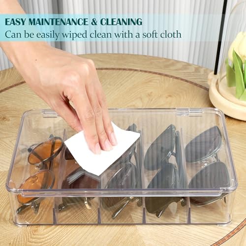 FORUP Sunglasses Organizer, Plastic Stackable Eyeglass Case Storage Organizer - Image 5
