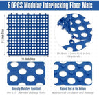 Tinideya 50 Pcs Drainage Mats 11.8'' x 11.8'' Modular Interlocking Floor - Image 2