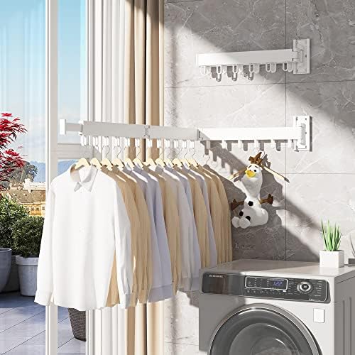 HEILAIYI Clothes Drying Rack, Laundry Drying Rack, Wall Mounted Clothes Rack - Image 5