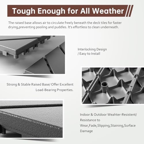 EchoDeck Interlocking Deck Tiles, 44 Pack Patio Tiles Outdoor Interlocking All - Image 4