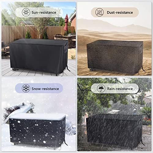 Waterproof Fire Pit Cover Rectangular 52"L x 34"W x 24"H Black - Image 5