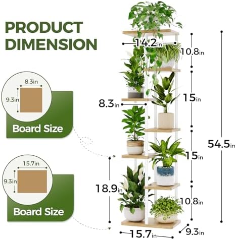 Bamworld Plant Stand 7 Tier Tall Shelf - Image 4