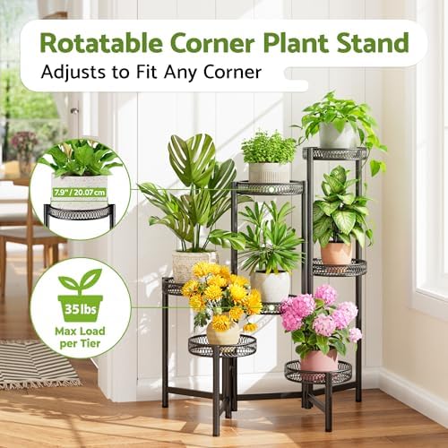 Plant Stand Indoor Outdoor, 7 Tier Large Plant Stand - Image 2