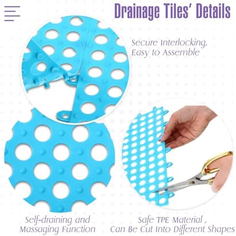 Tinideya 50 Pcs Drainage Mats 11.8'' x 11.8'' Modular Interlocking Floor - Image 5
