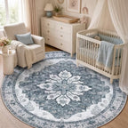 RELEANY Washable Area Rug, Round 5ft by RELEANY