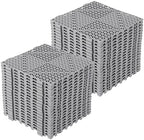 50-Pack Interlocking Drain Floor Tiles, Modular Cushioned Rubber Flooring - Image 2