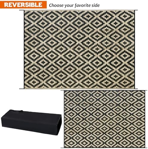 SAND MINE Reversible Mats, Plastic Straw Rug, Modern Area Rug, Large Floor Mat - Image 3