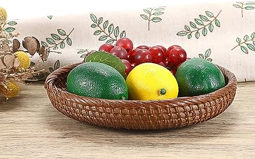 Hipiwe Small Key Basket Bowl for Entryway 7.6" Round Wicker Basket - Image 6