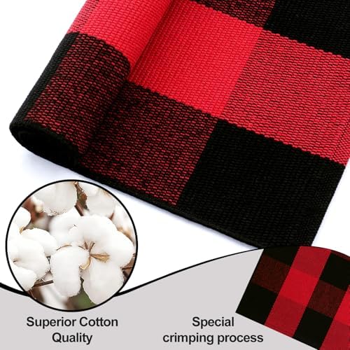 OLANLY Fall Door Mat, Buffalo Plaid Rug - Image 5