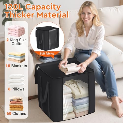 TasticTotes 120L Extra Large Blanket Clothes Storage Bags, 2 Pack - Image 3