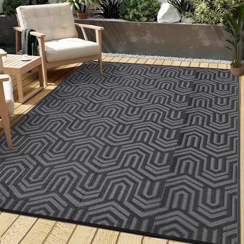 9x12 Outdoor Rug Waterproof Foldable Plastic Straw Carpet by Unknown