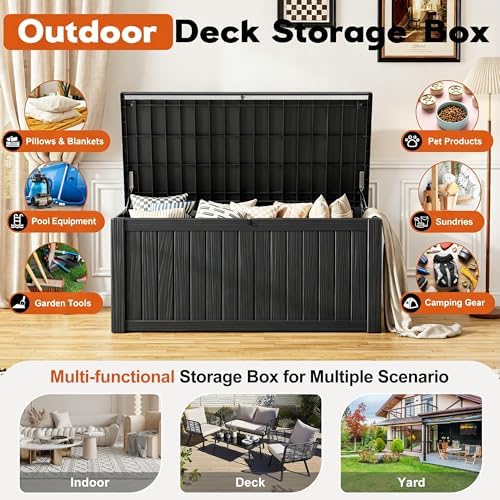 Outdoor Storage Box, Resin Deck Boxes Indoor and outdoor, Waterproof Storage - Image 2