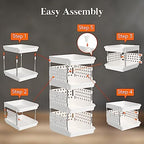 Lifewit Plastic Stackable Storage Baskets, 4 Tier Stacking Bins - Image 5