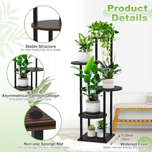 5 Tier Plant Stand Indoor Corner Tall Shelf - Image 3