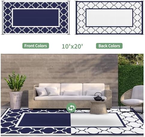 GENIMO Outdoor Rug, Waterproof Plastic Rugs 10'x20' - Image 5
