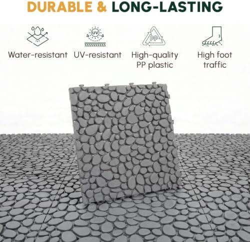 BEEFURNI Plastic Interlocking Cobbled Stone Tile - Image 6